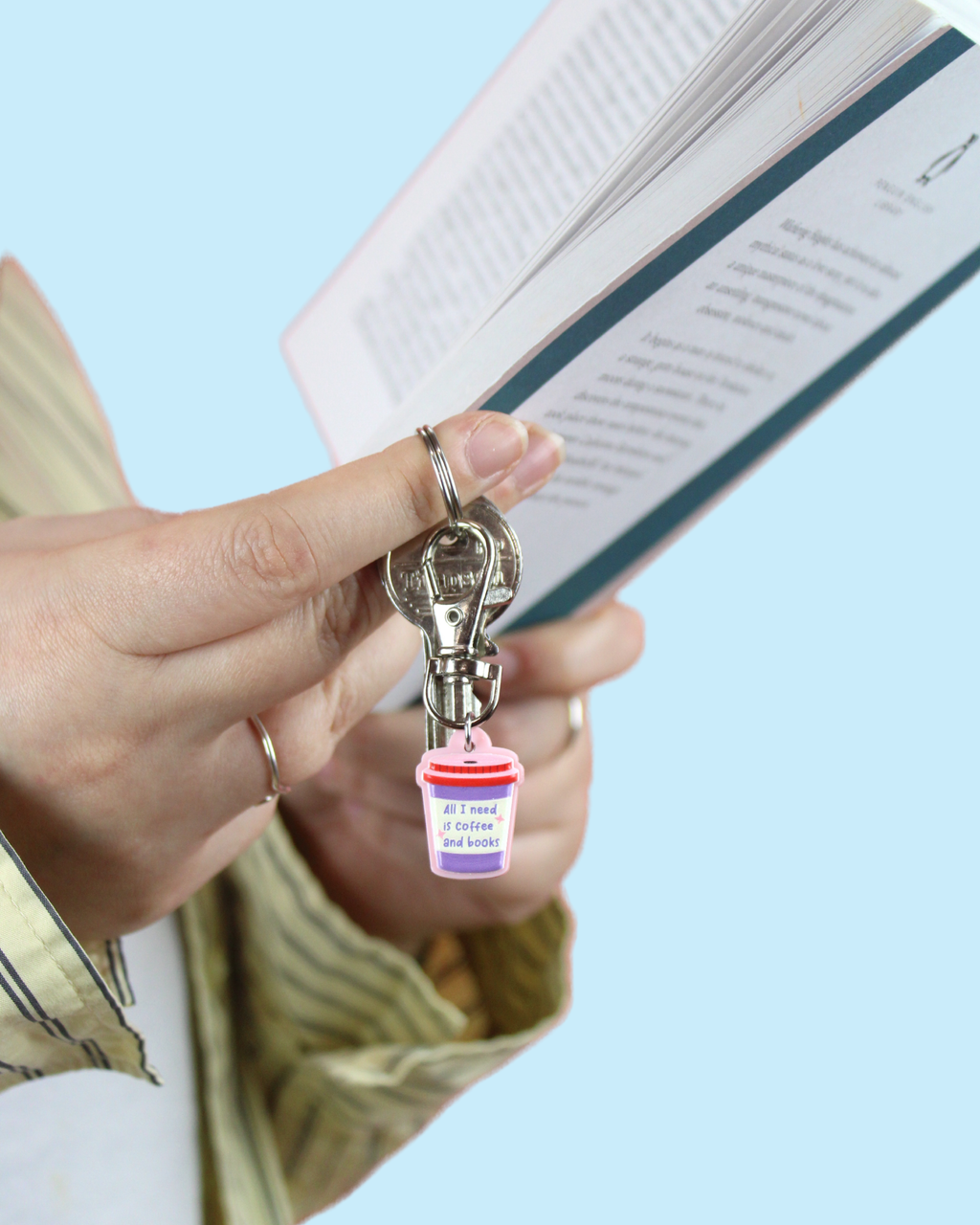 All I Need Is Coffee And Books Keyring/Bag Charm