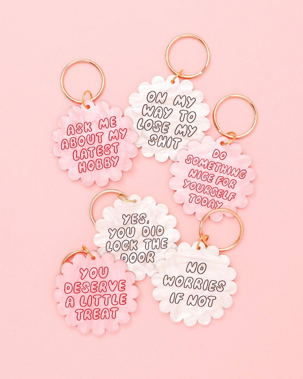 Acrylic keyring - ask me about my latest hobby