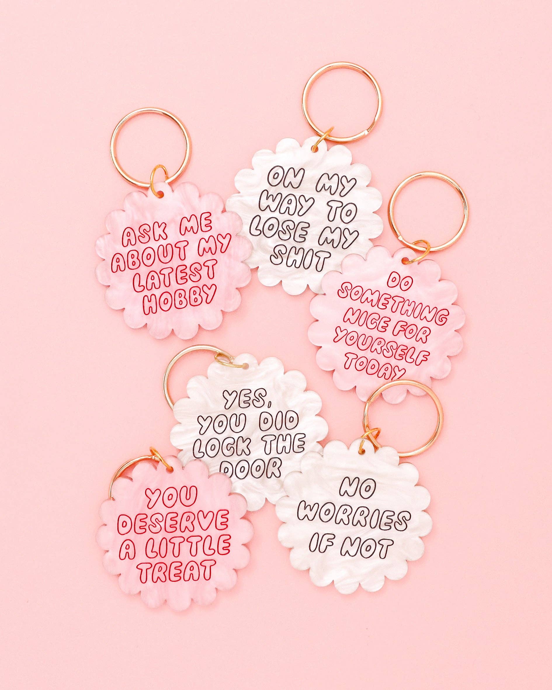 Acrylic keyring - ask me about my latest hobby