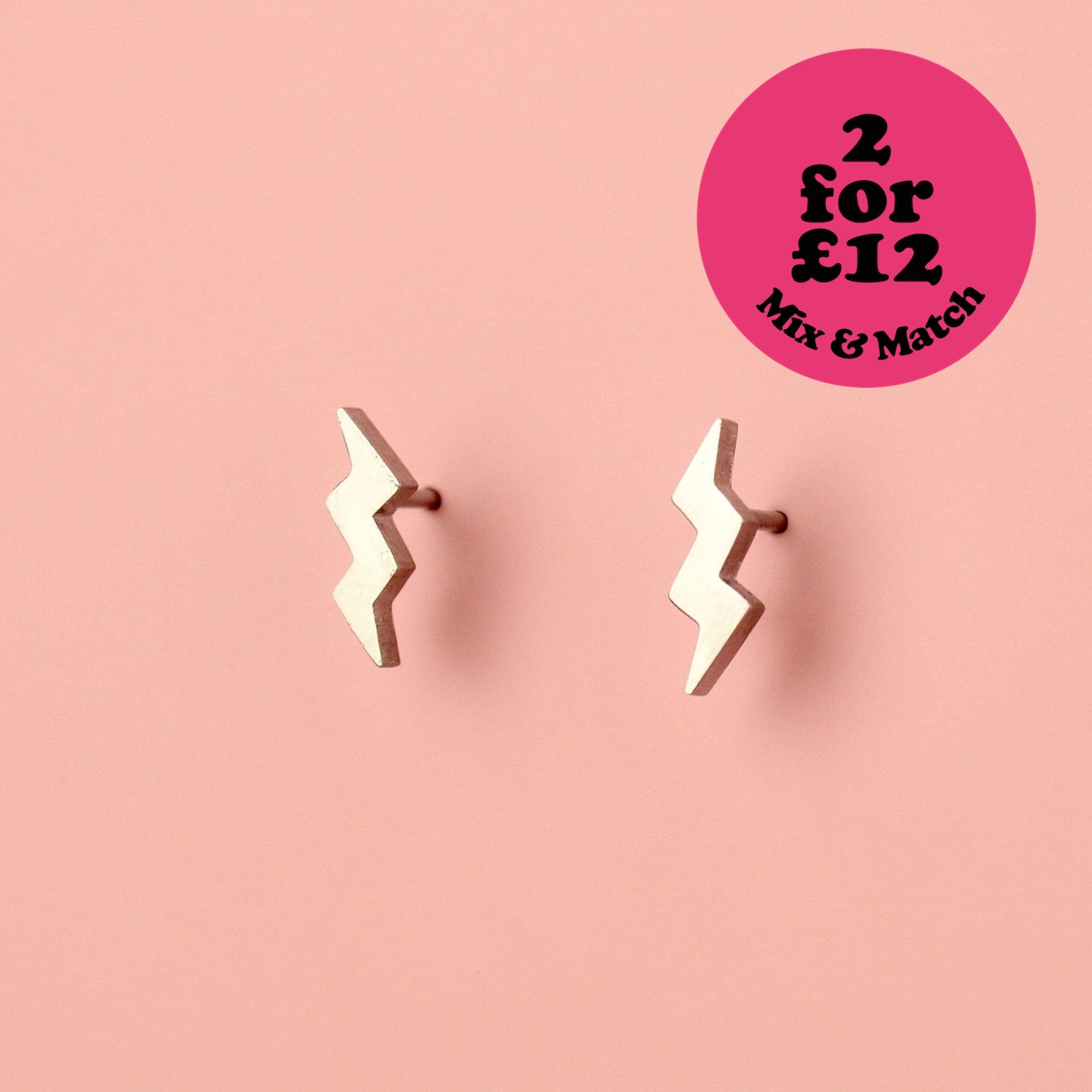 Amped Up Lightning Bolt Stud Earrings