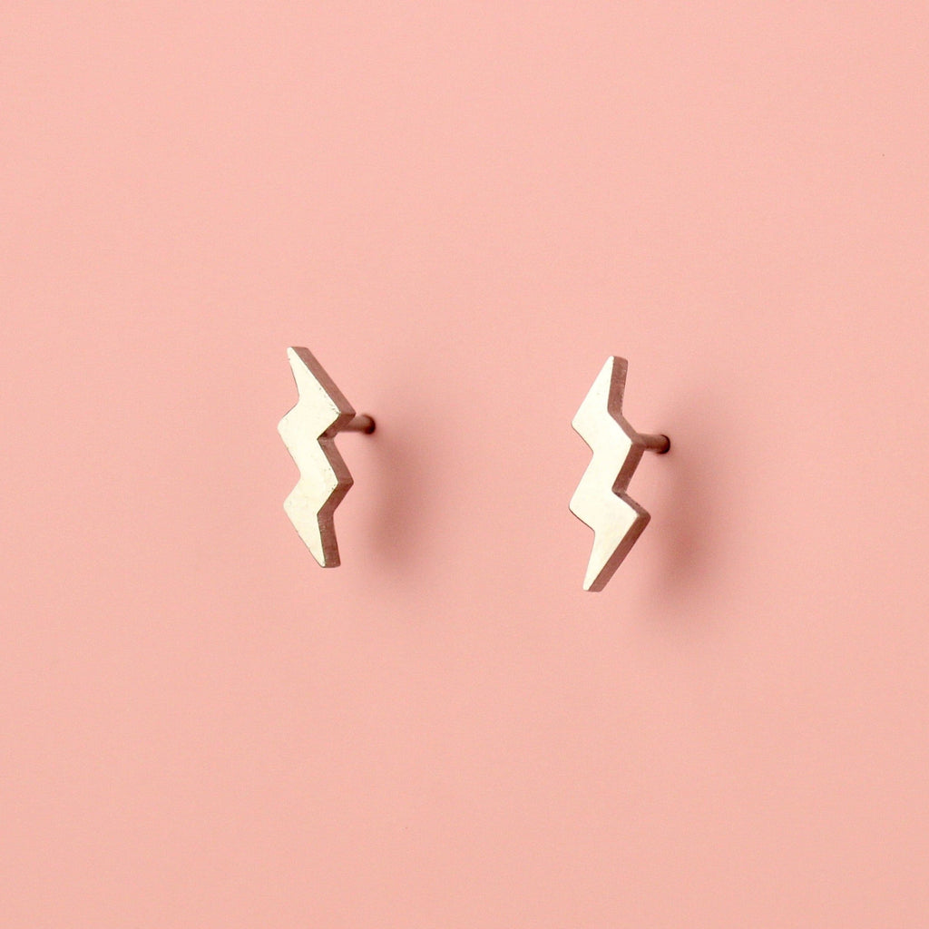 Amped Up Lightning Bolt Stud Earrings