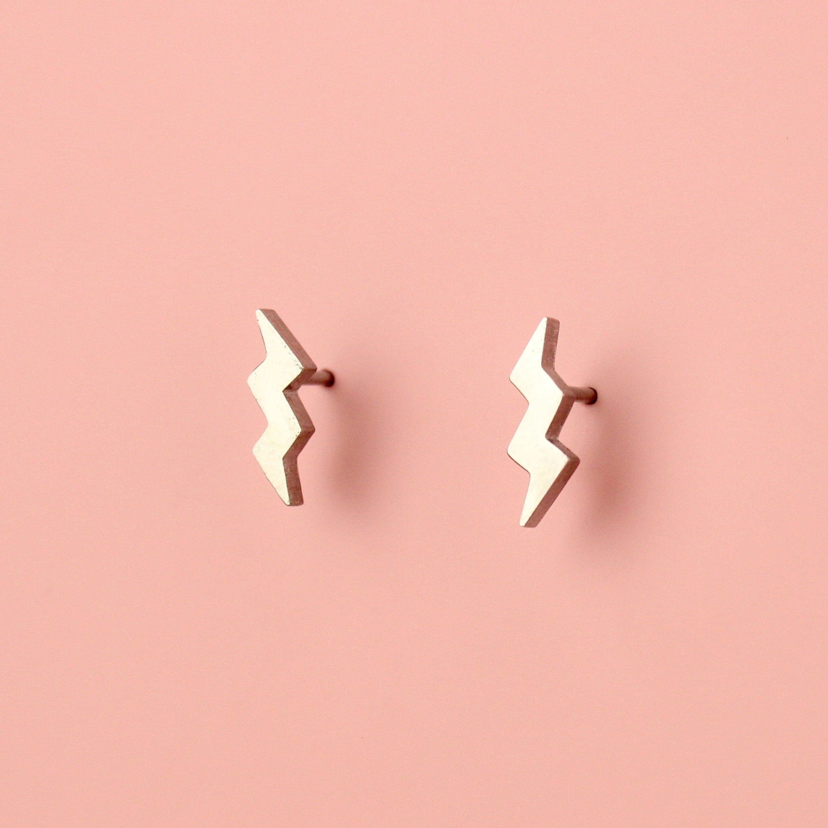 Amped Up Lightning Bolt Stud Earrings
