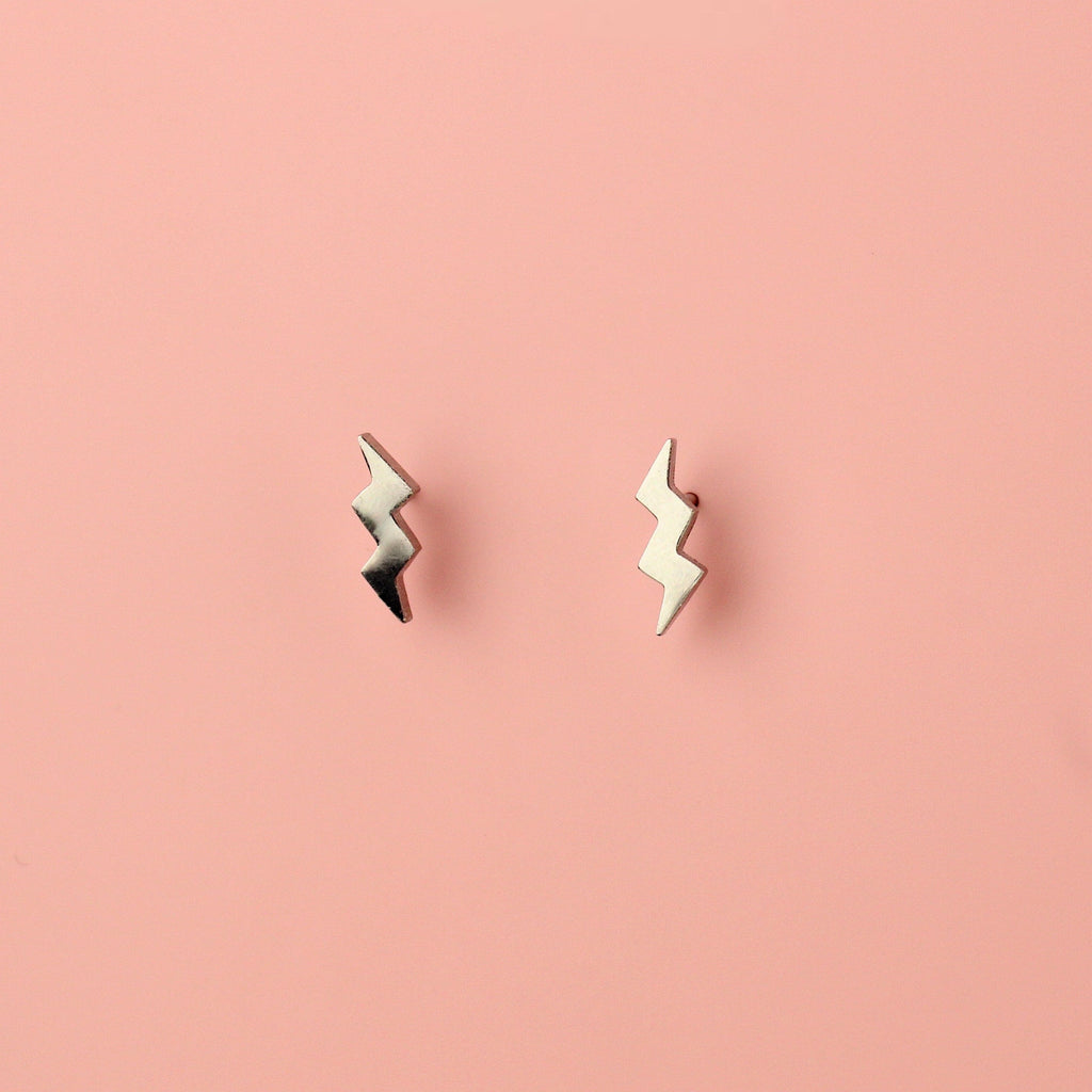 Amped Up Lightning Bolt Stud Earrings