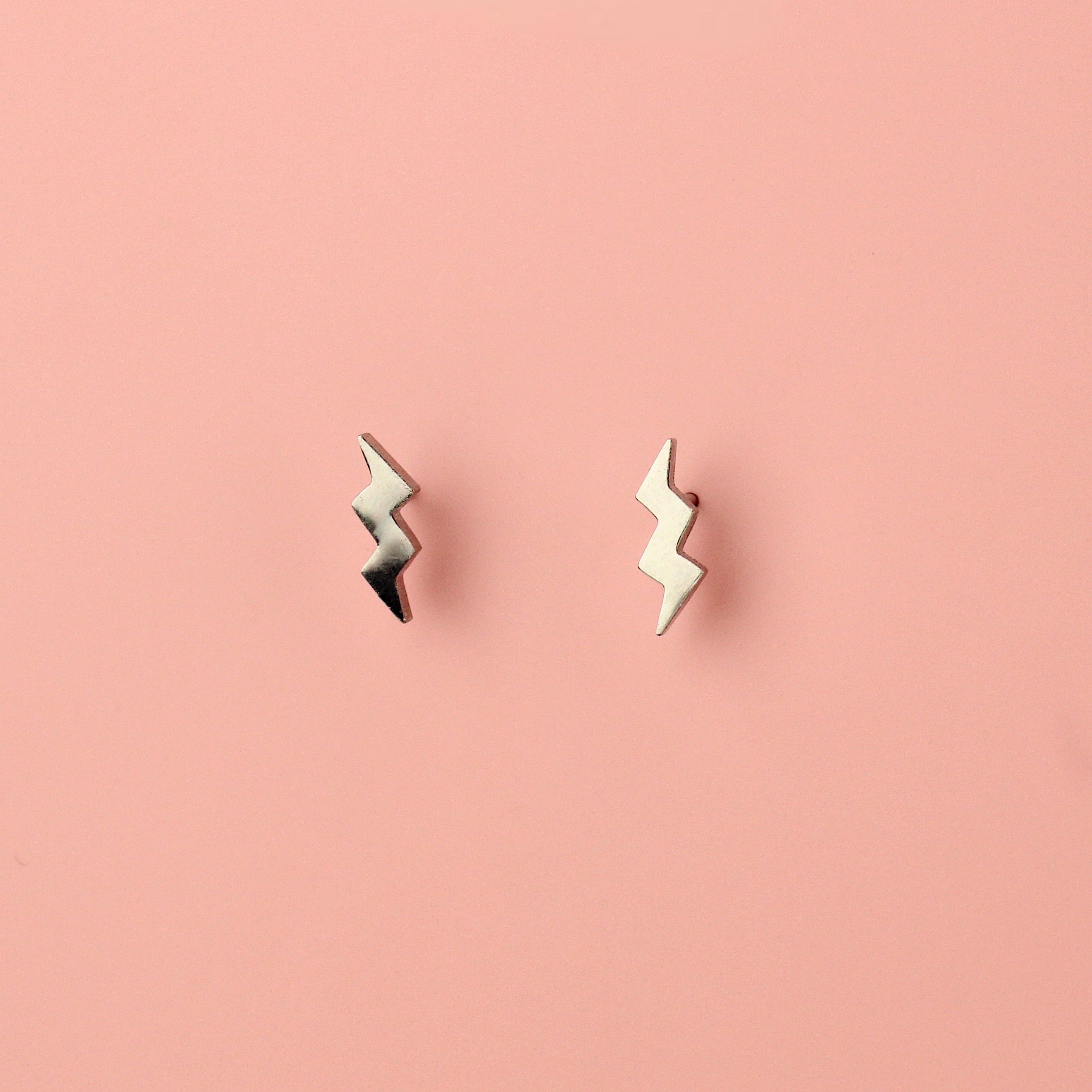 Amped Up Lightning Bolt Stud Earrings