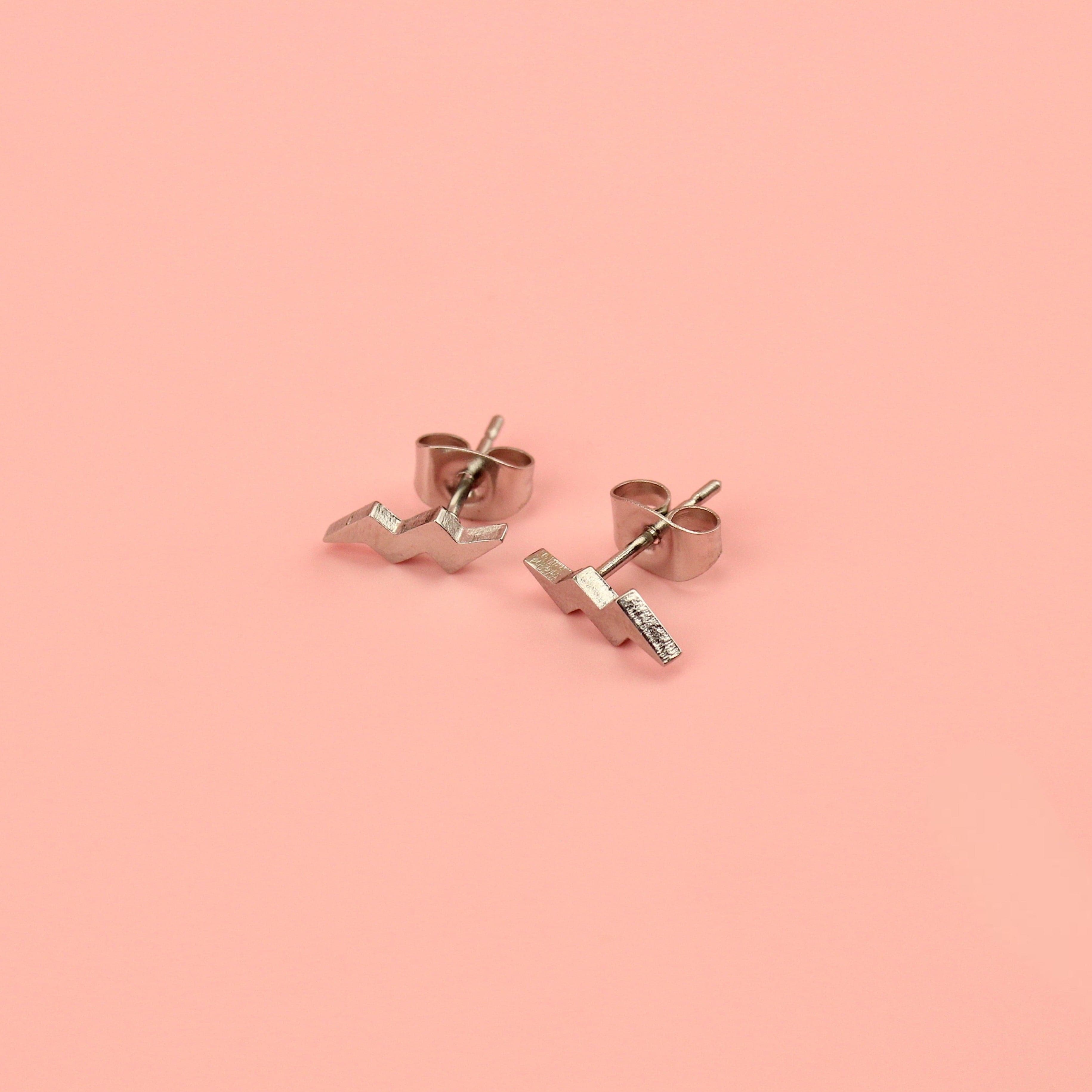 Amped Up Lightning Bolt Stud Earrings