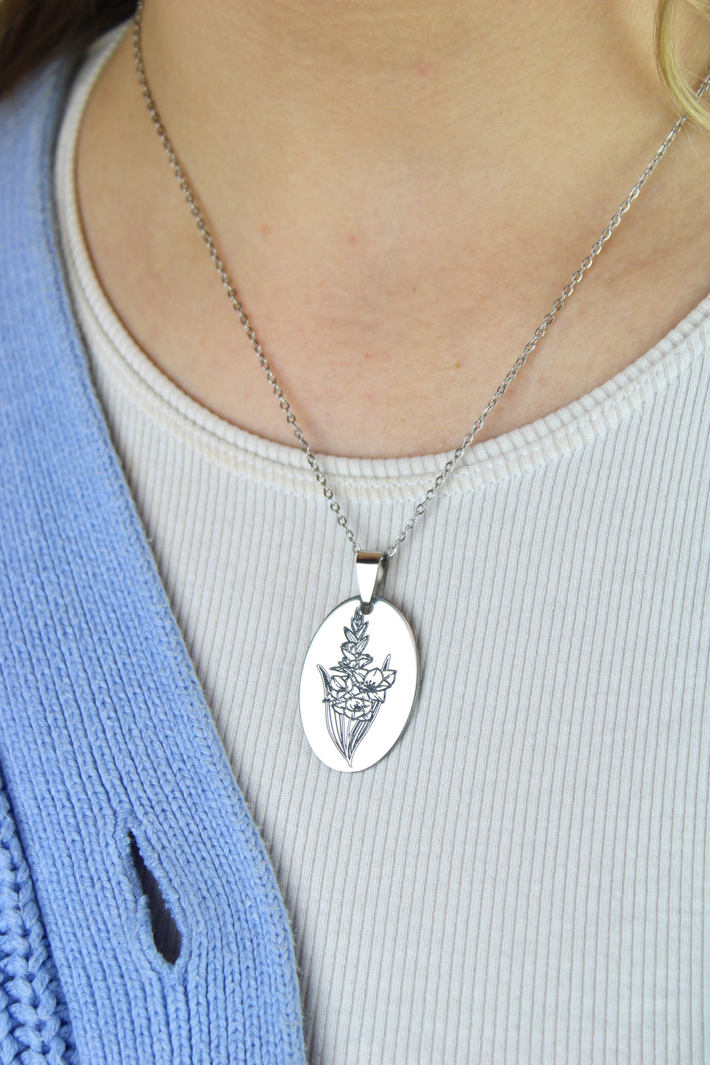 August Birth Flower Necklace - Gladiolus