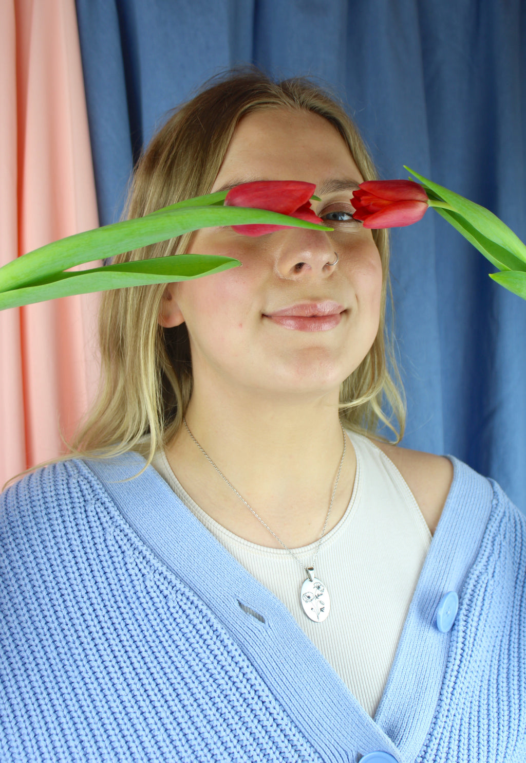 August Birth Flower Necklace - Poppy