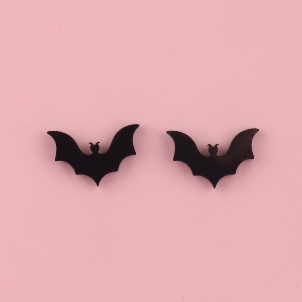 Bat Stud Earrings (Black)