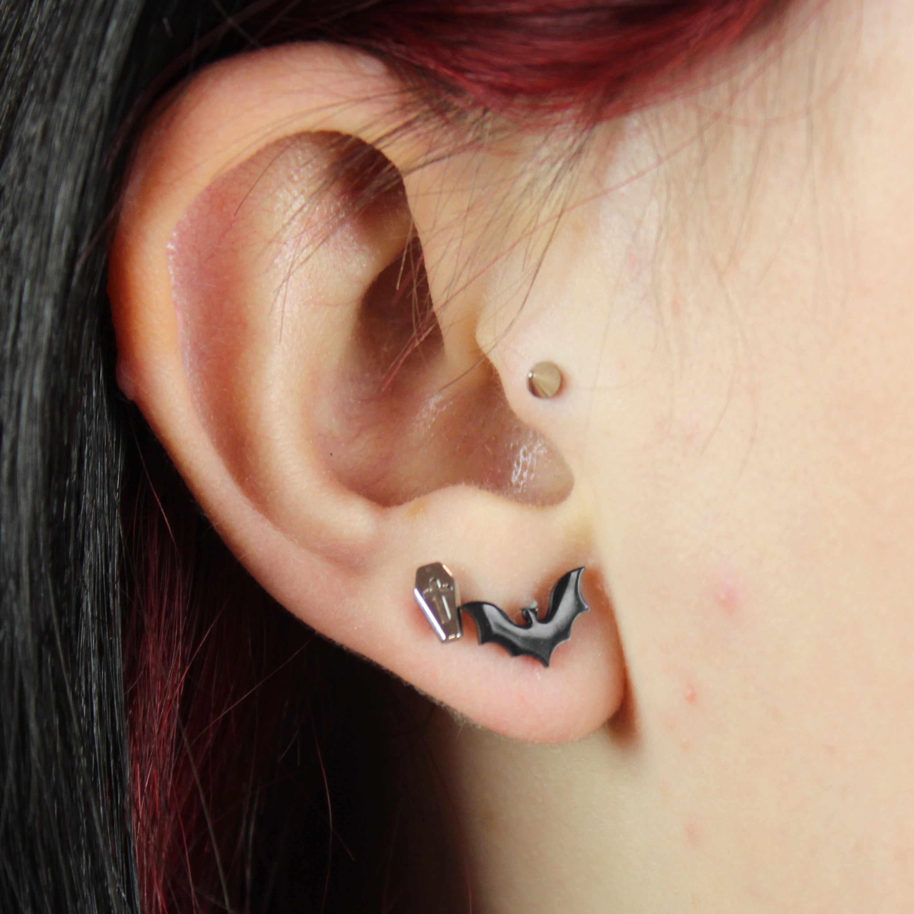 Bat Stud Earrings (Black)