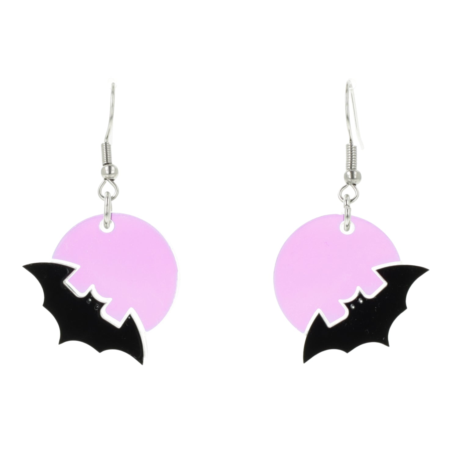 Bat On The Moon Earrings