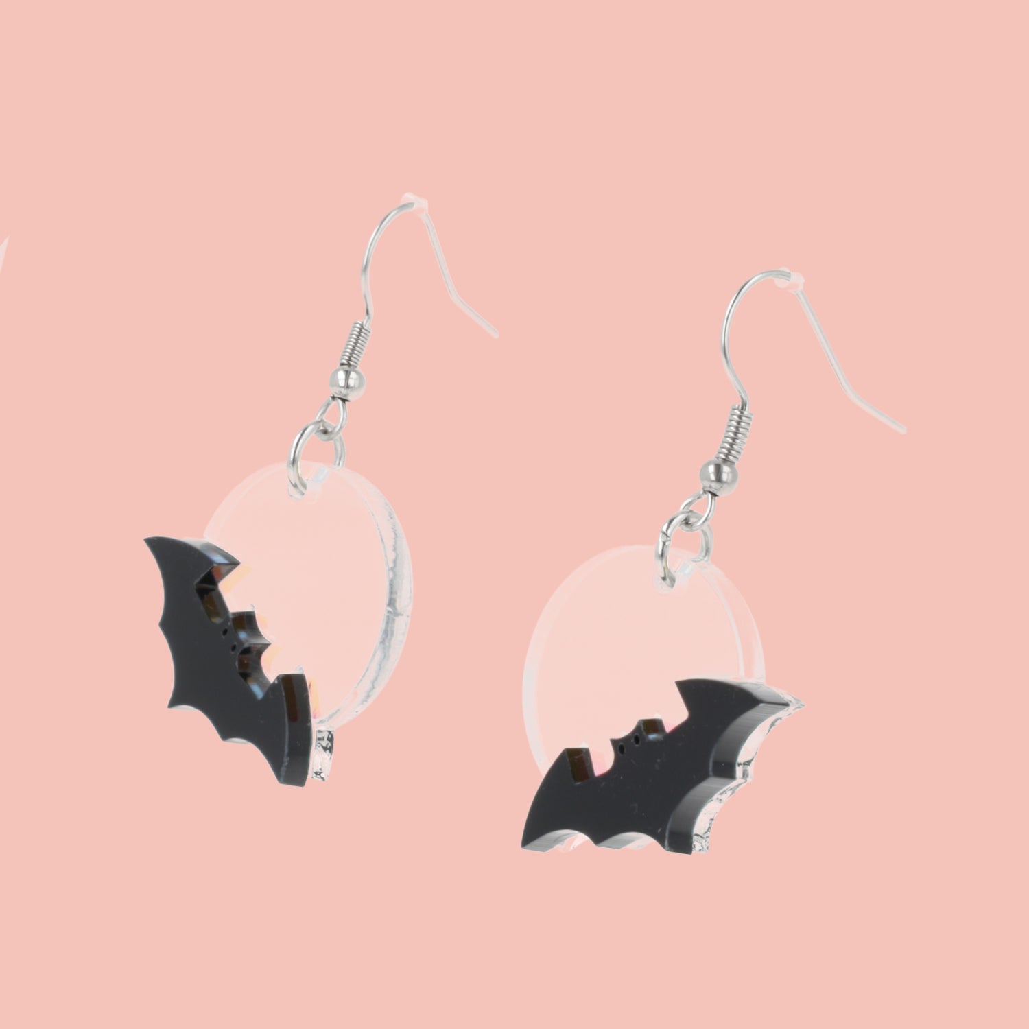 Bat On The Moon Earrings