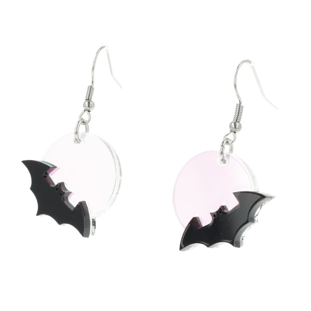 Bat On The Moon Earrings