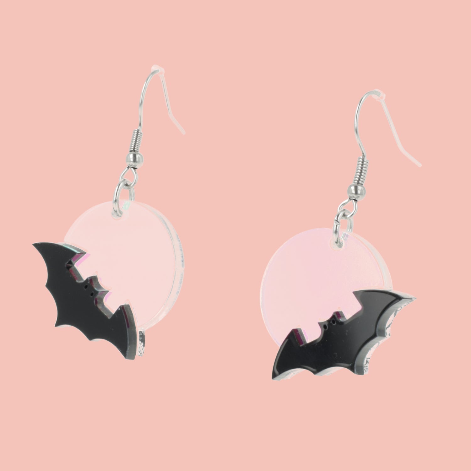 Bat On The Moon Earrings