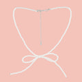 Beaded Bow Choker - White