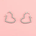 Beaded Heart Hoop Earrings