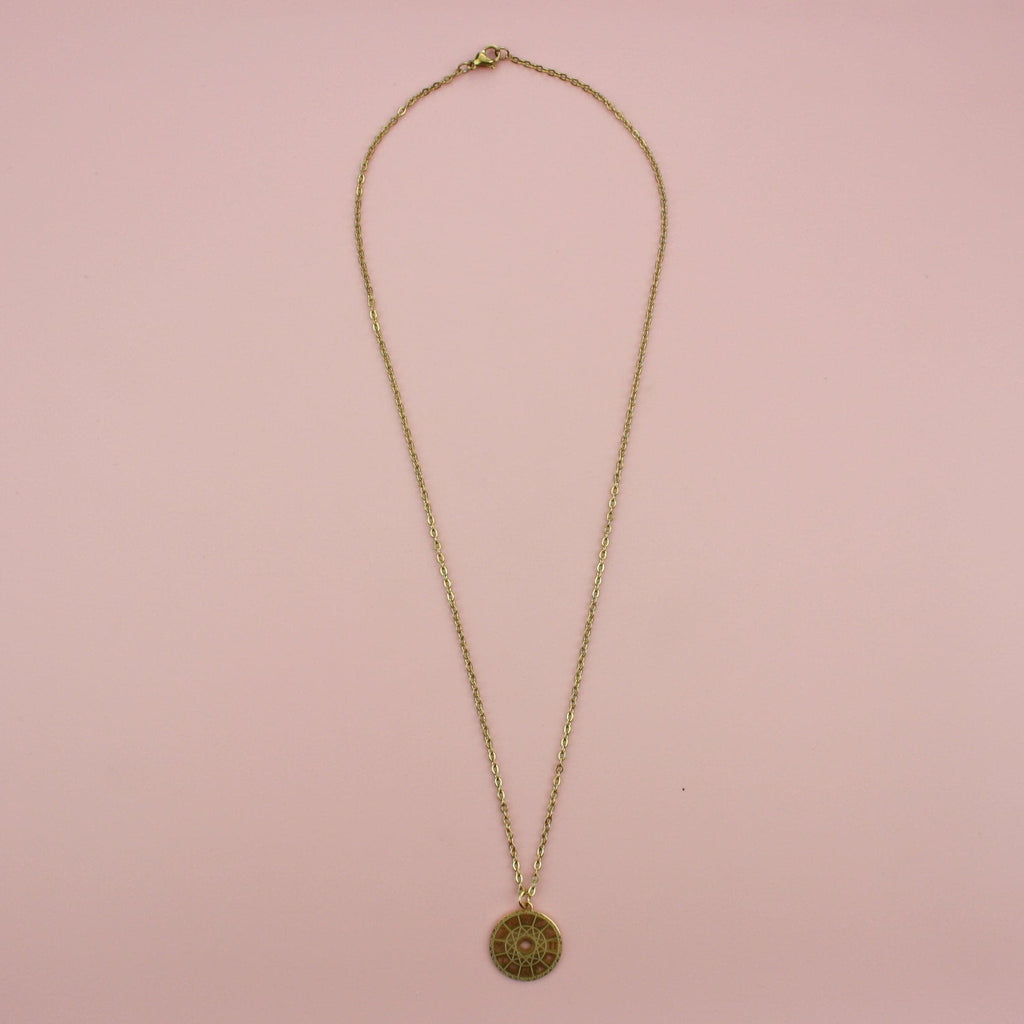 Astrology Wheel Necklace (Gold Plated)