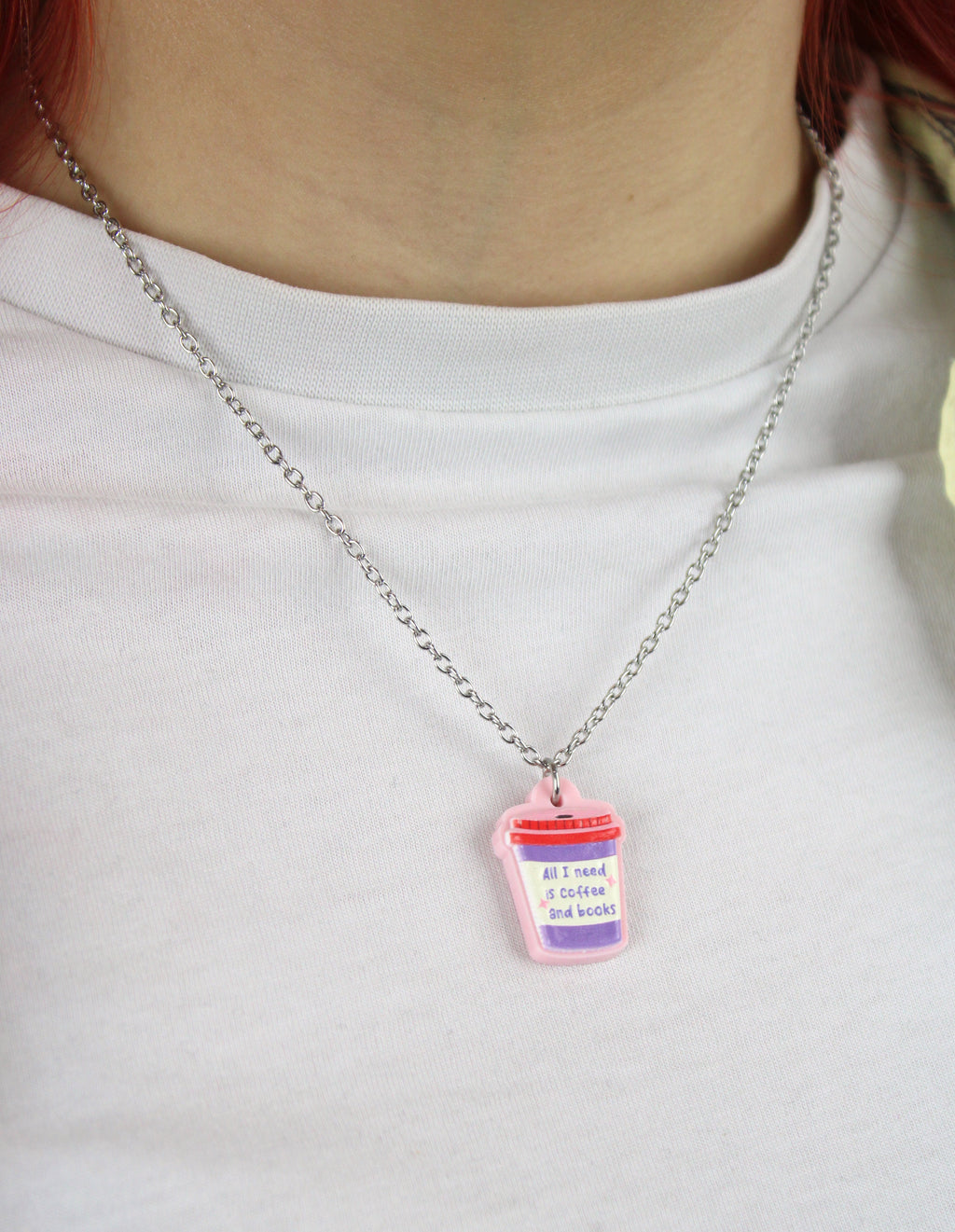 All I Need Is Coffee And Books Necklace