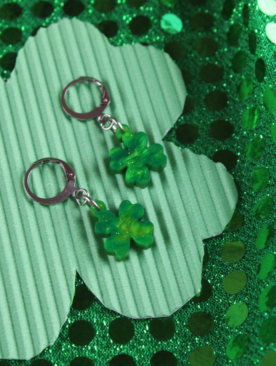 Ain't Over Til It's Clover Hoop Earrings