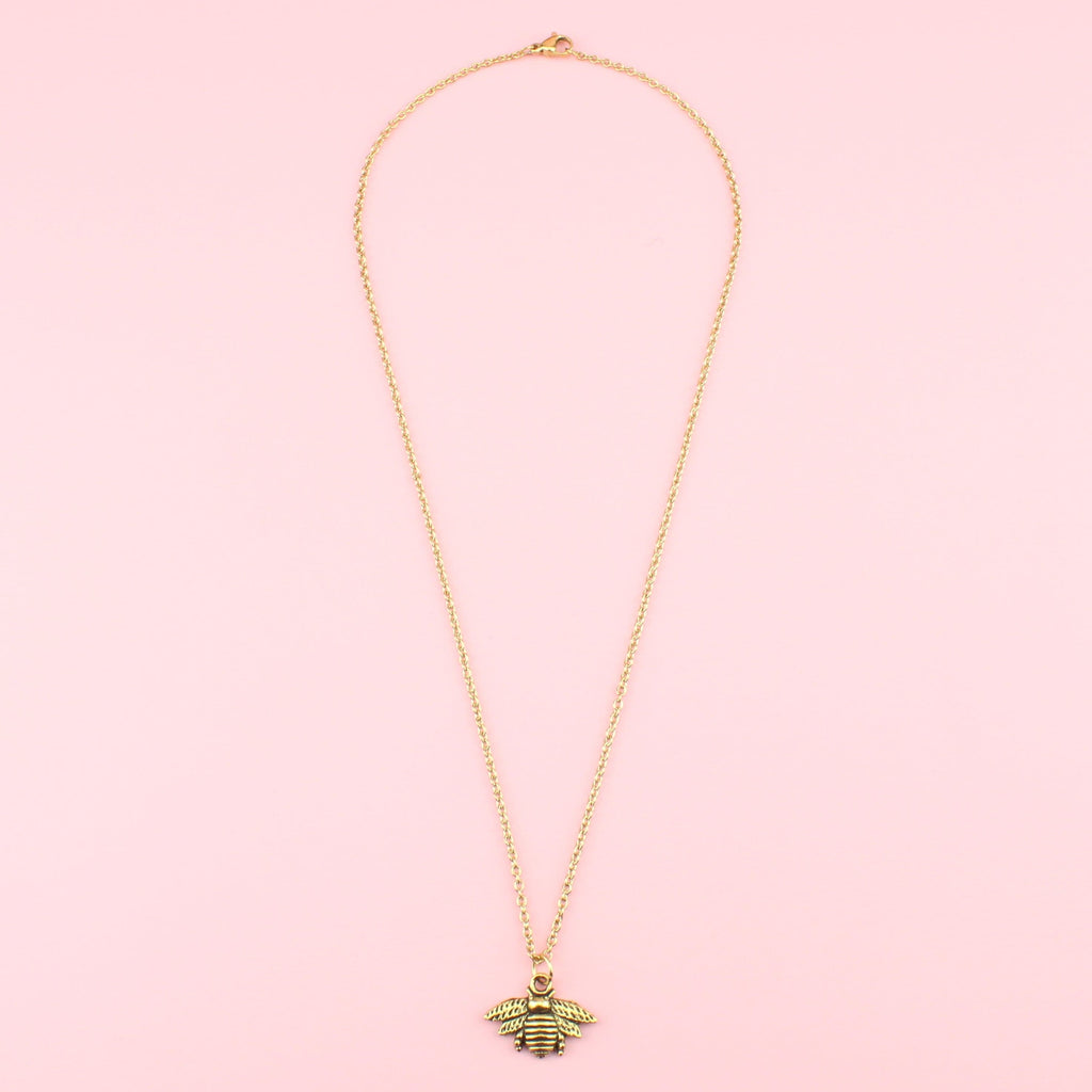 Antique Gold Bee Necklace