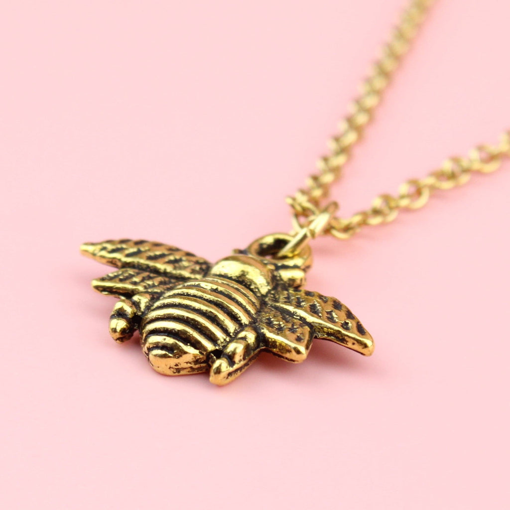 Antique Gold Bee Necklace