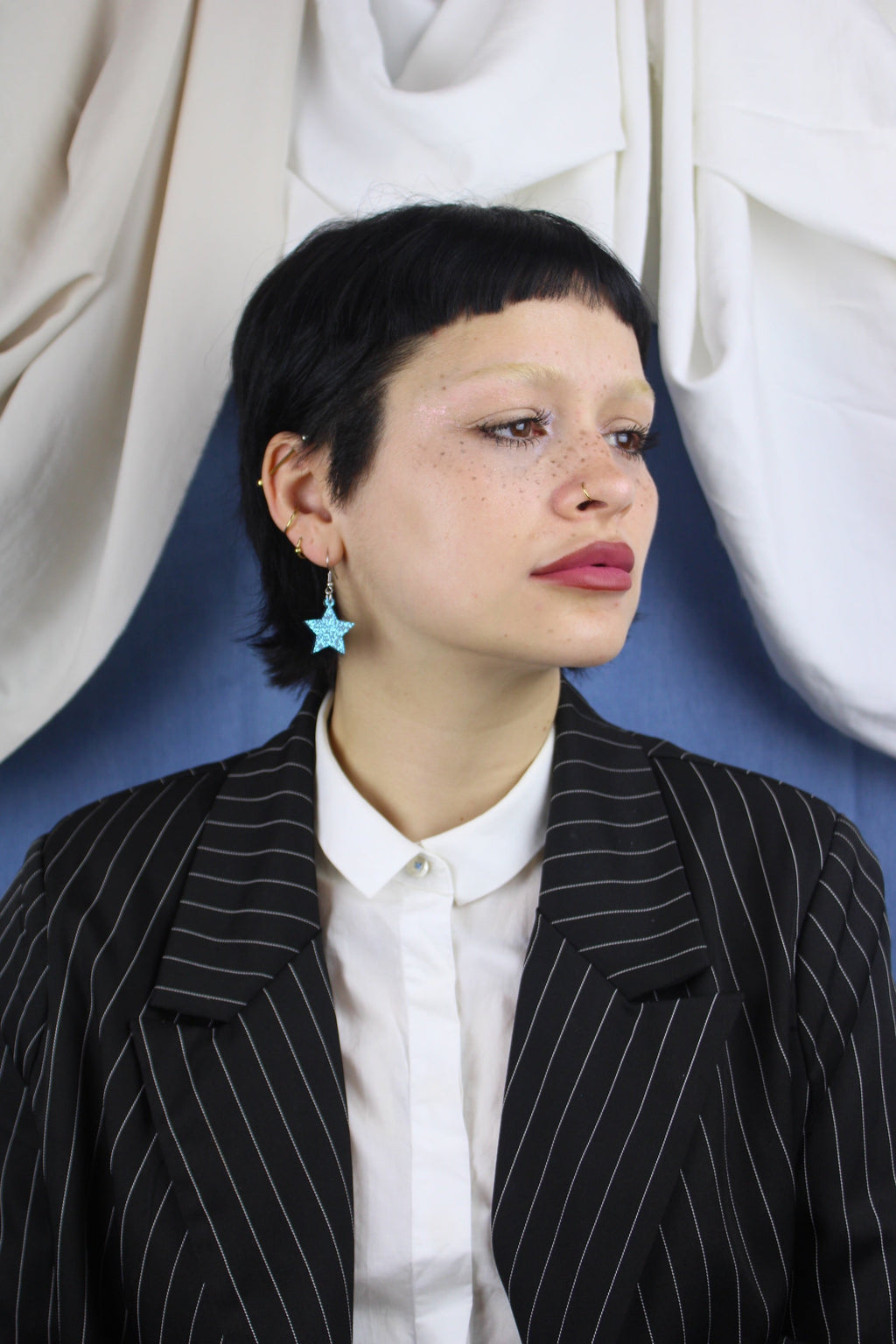 All That Glitters Blue Star Earrings