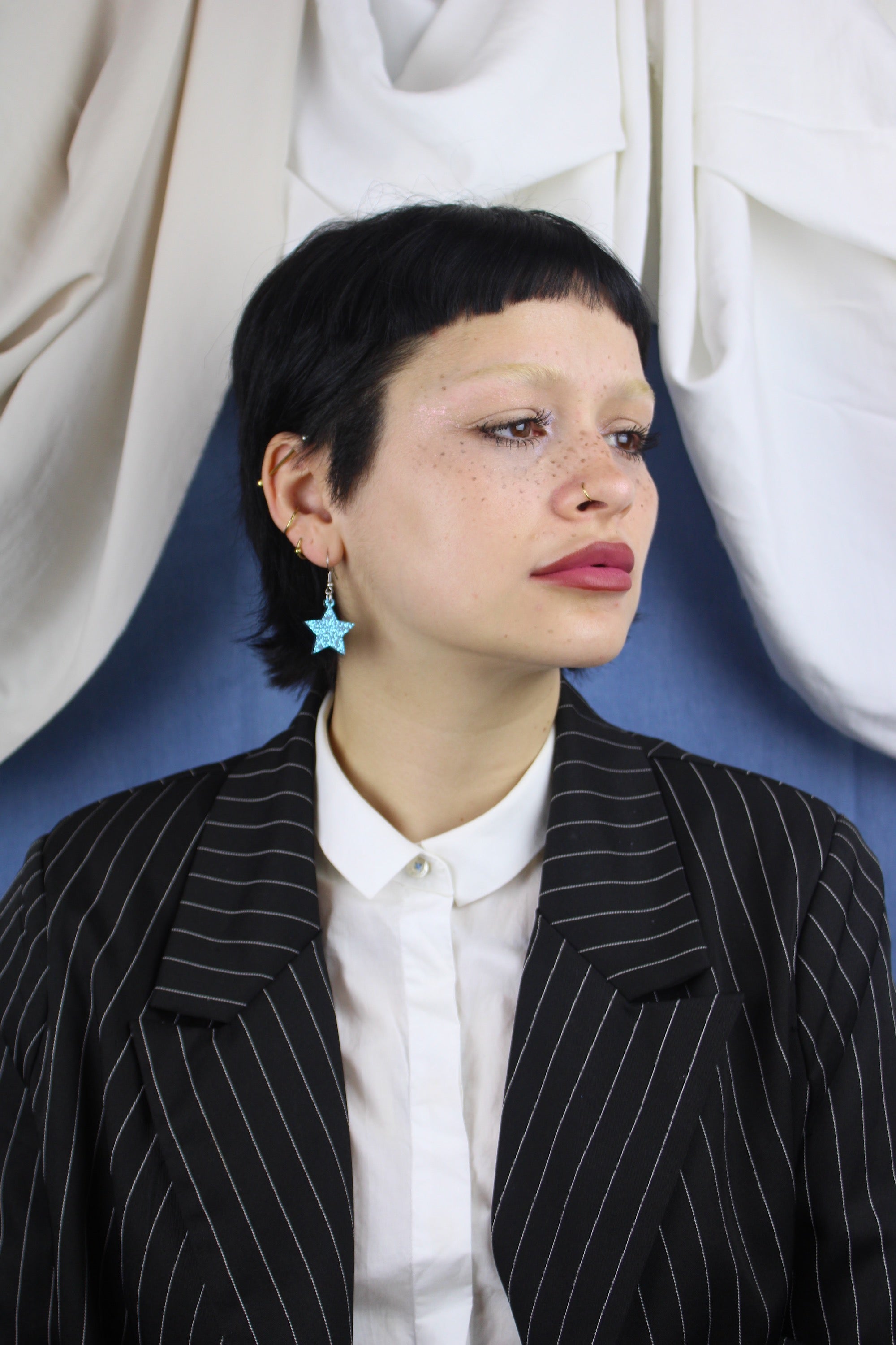 All That Glitters Blue Star Earrings