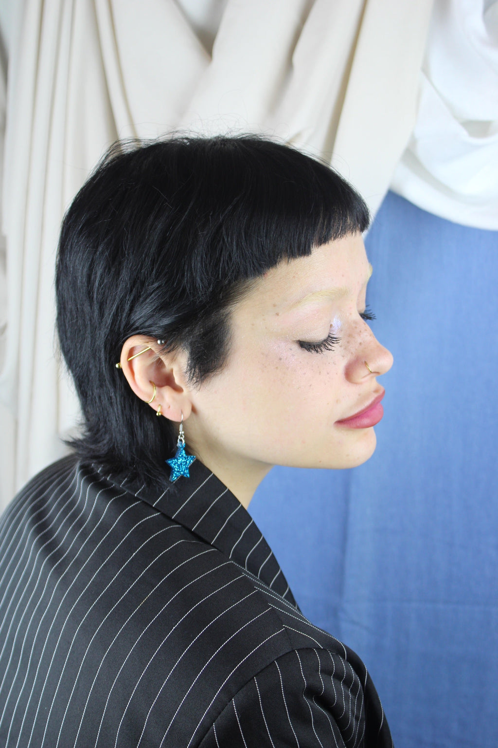 All That Glitters Blue Star Earrings