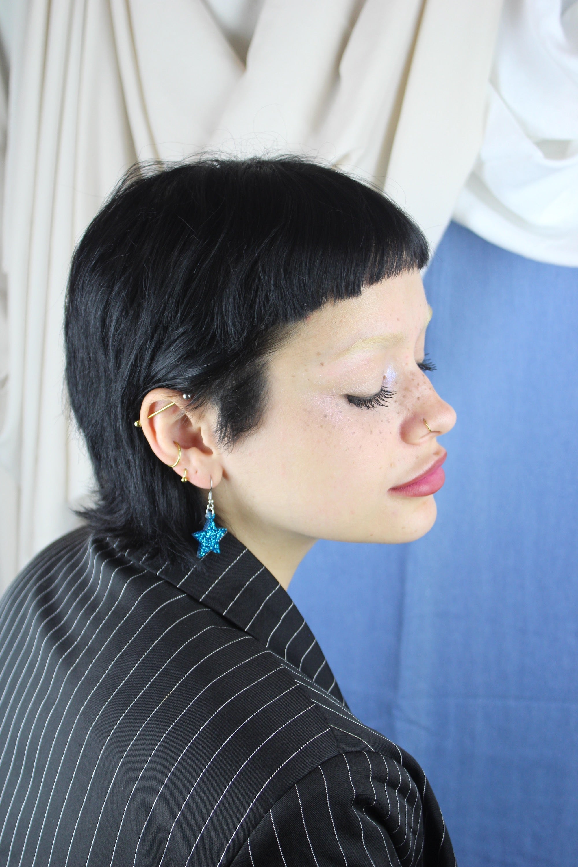 All That Glitters Blue Star Earrings