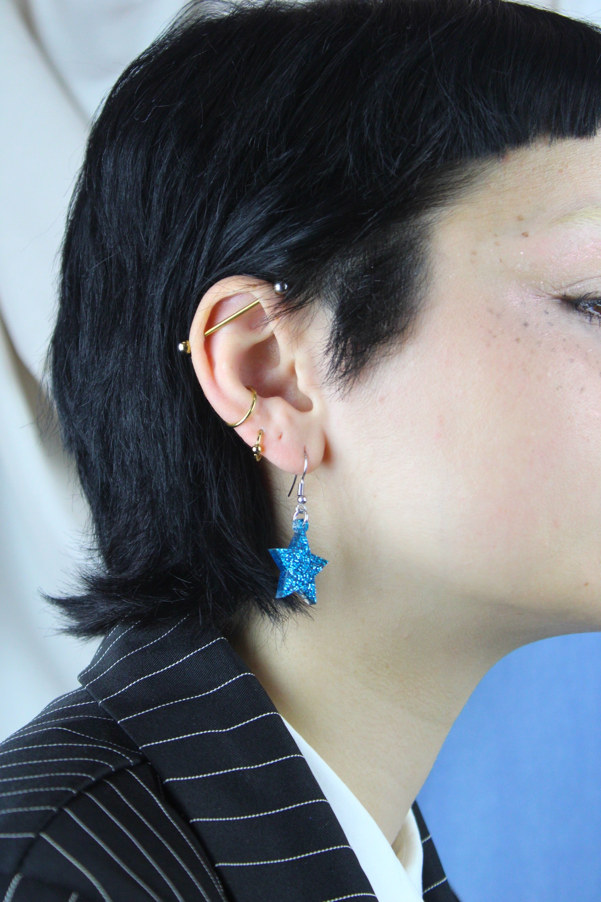 All That Glitters Blue Star Earrings