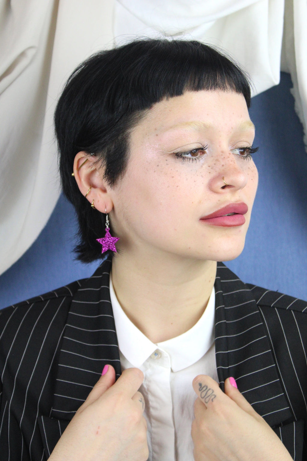 All That Glitters Purple Star Earrings