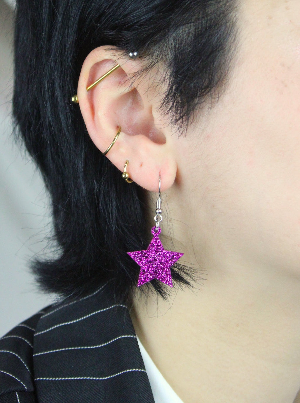 All That Glitters Purple Star Earrings