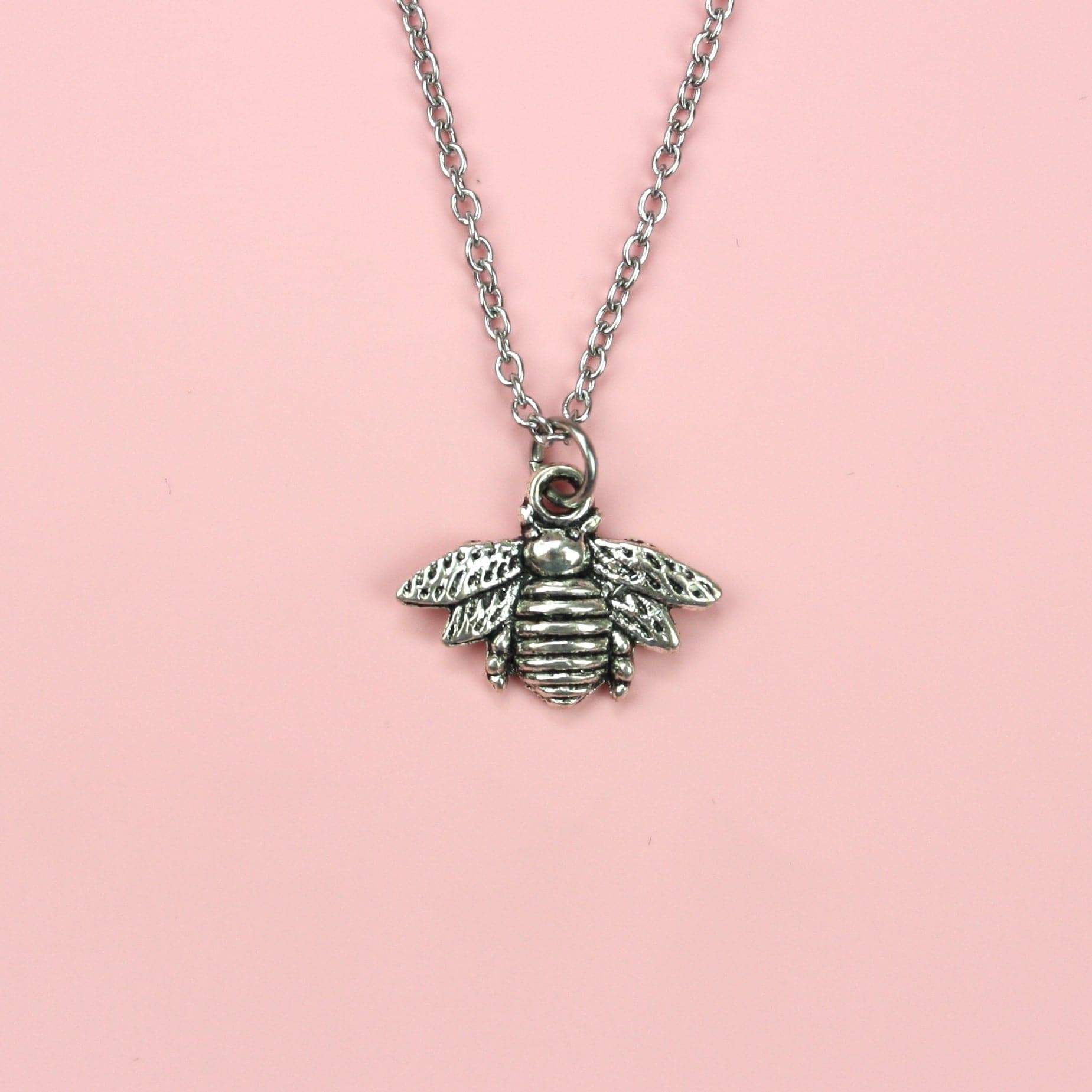 Antique Silver Bee Necklace