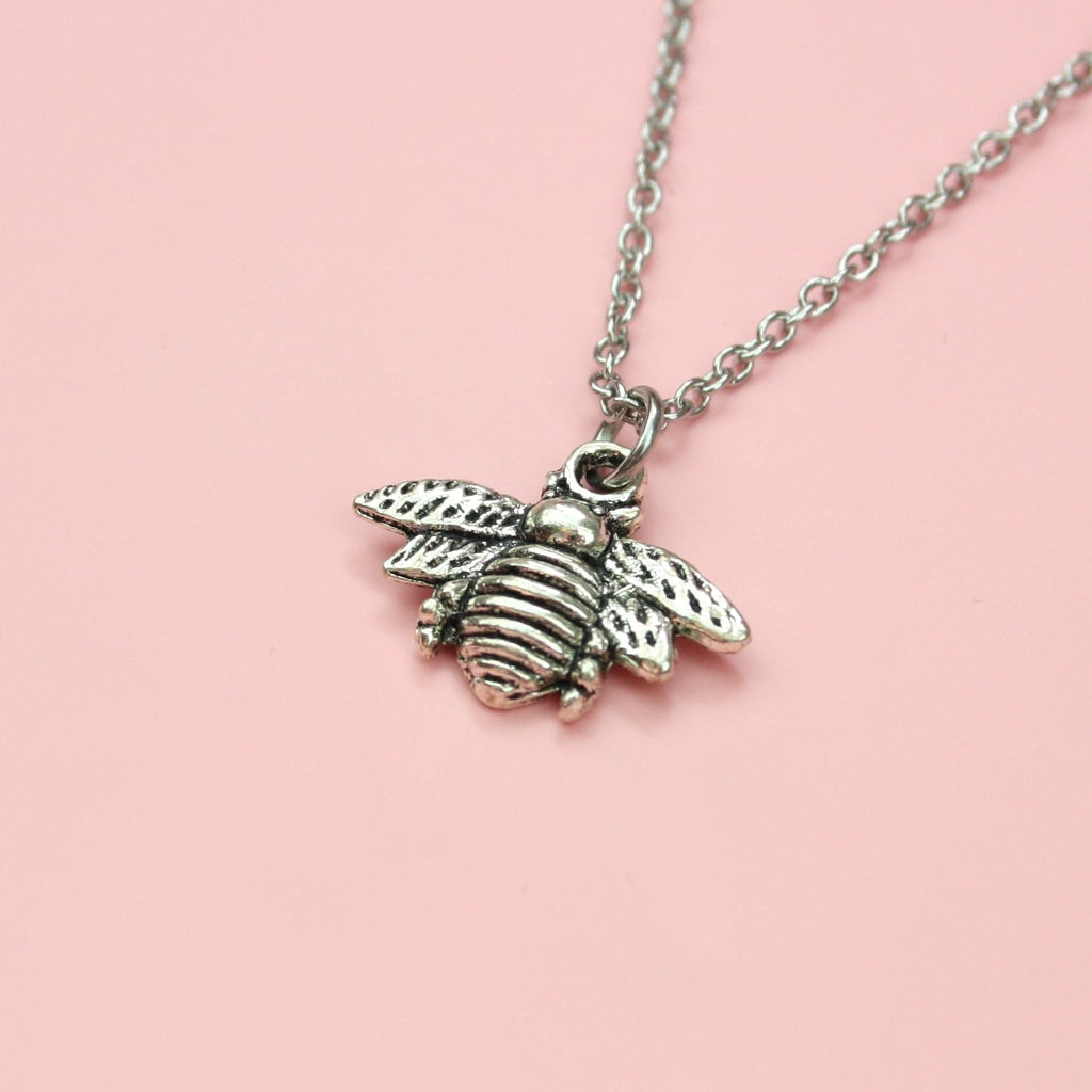 Antique Silver Bee Necklace