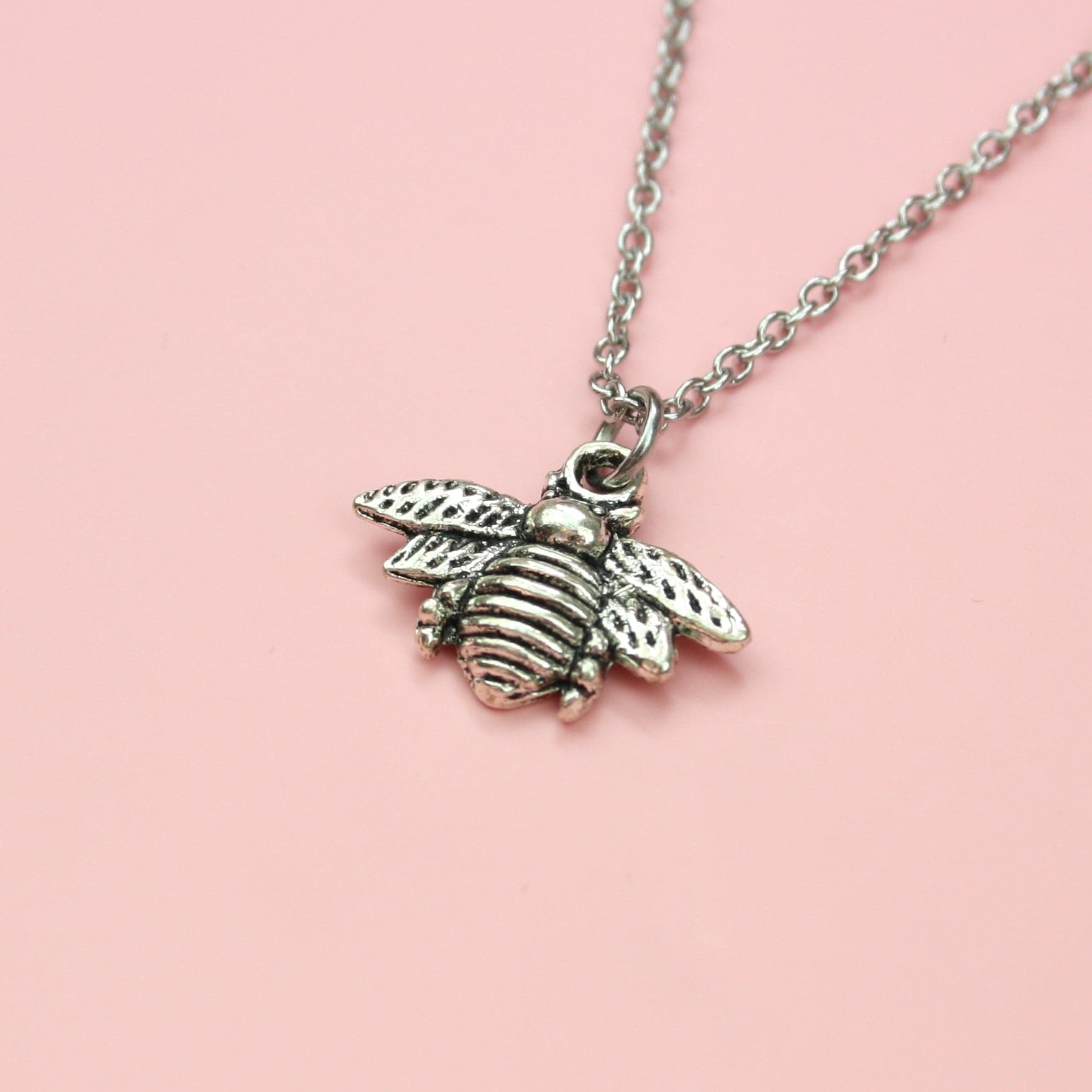 Antique Silver Bee Necklace