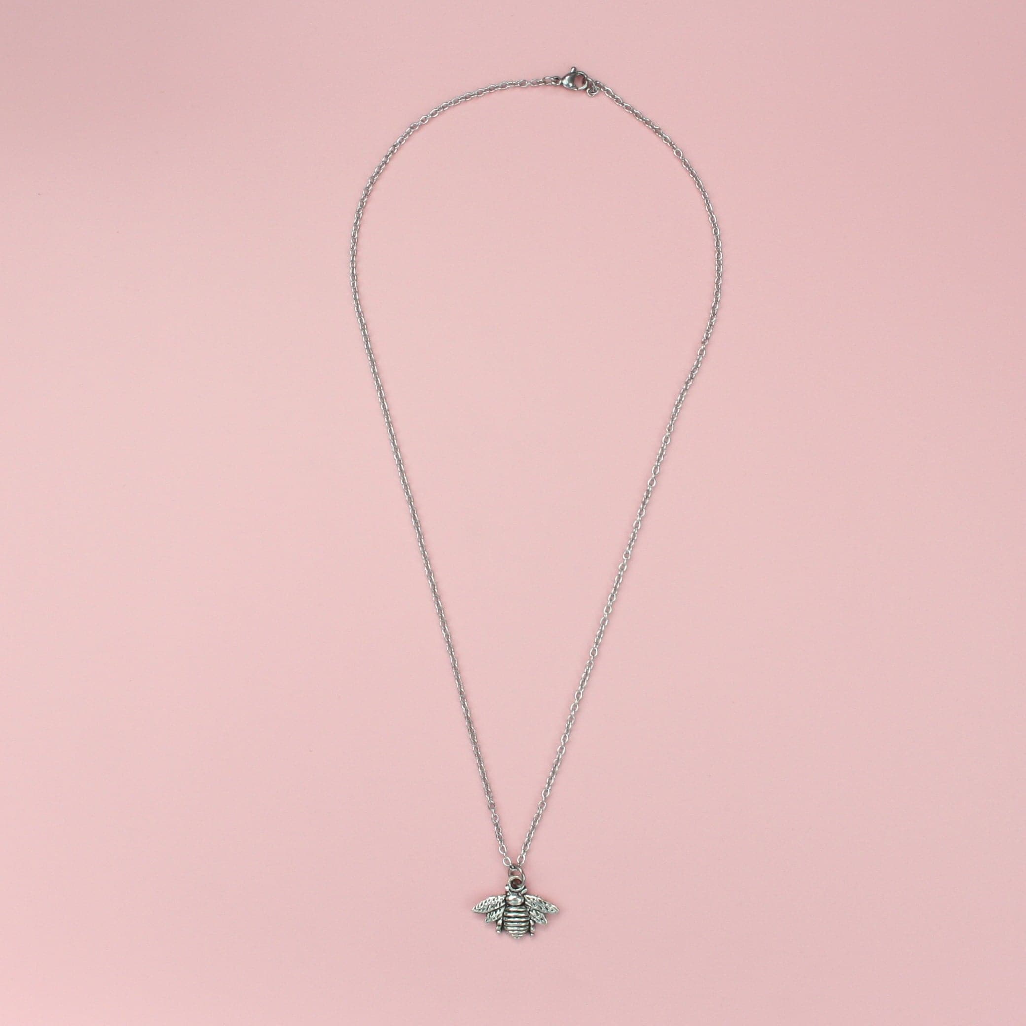 Antique Silver Bee Necklace