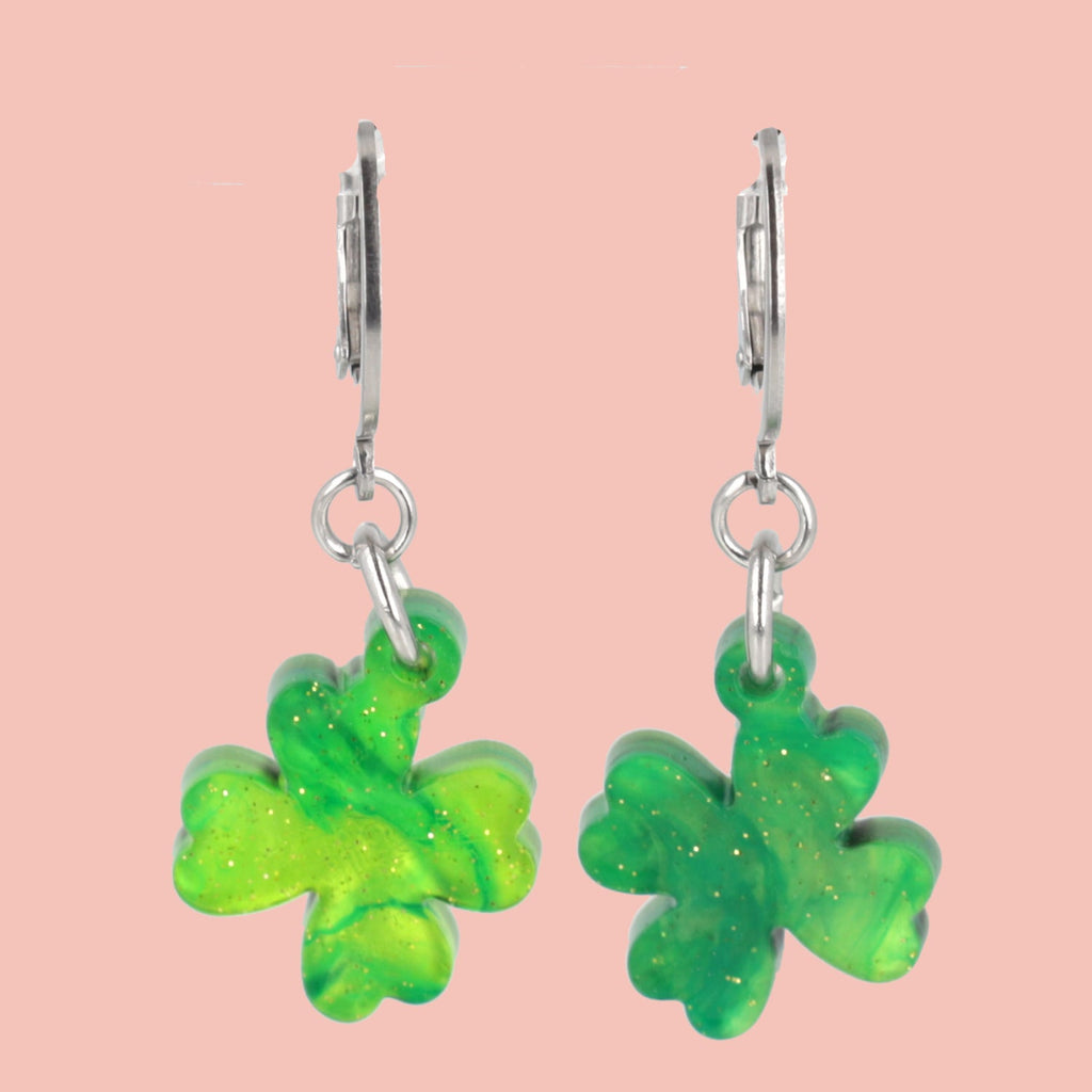 Ain't Over Til It's Clover Hoop Earrings