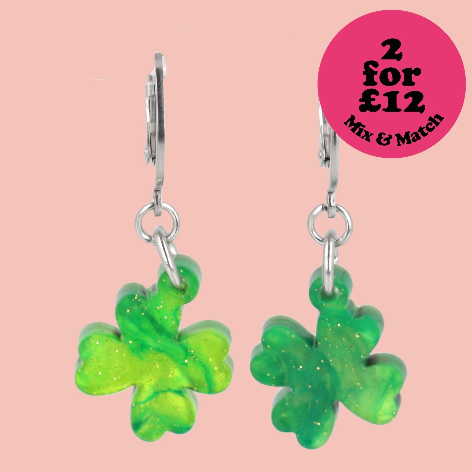Ain't Over Til It's Clover Hoop Earrings