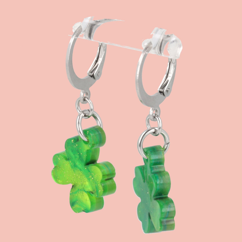 Ain't Over Til It's Clover Hoop Earrings