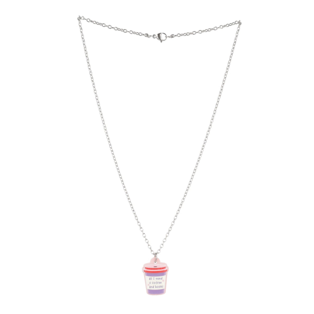 All I Need Is Coffee And Books Necklace