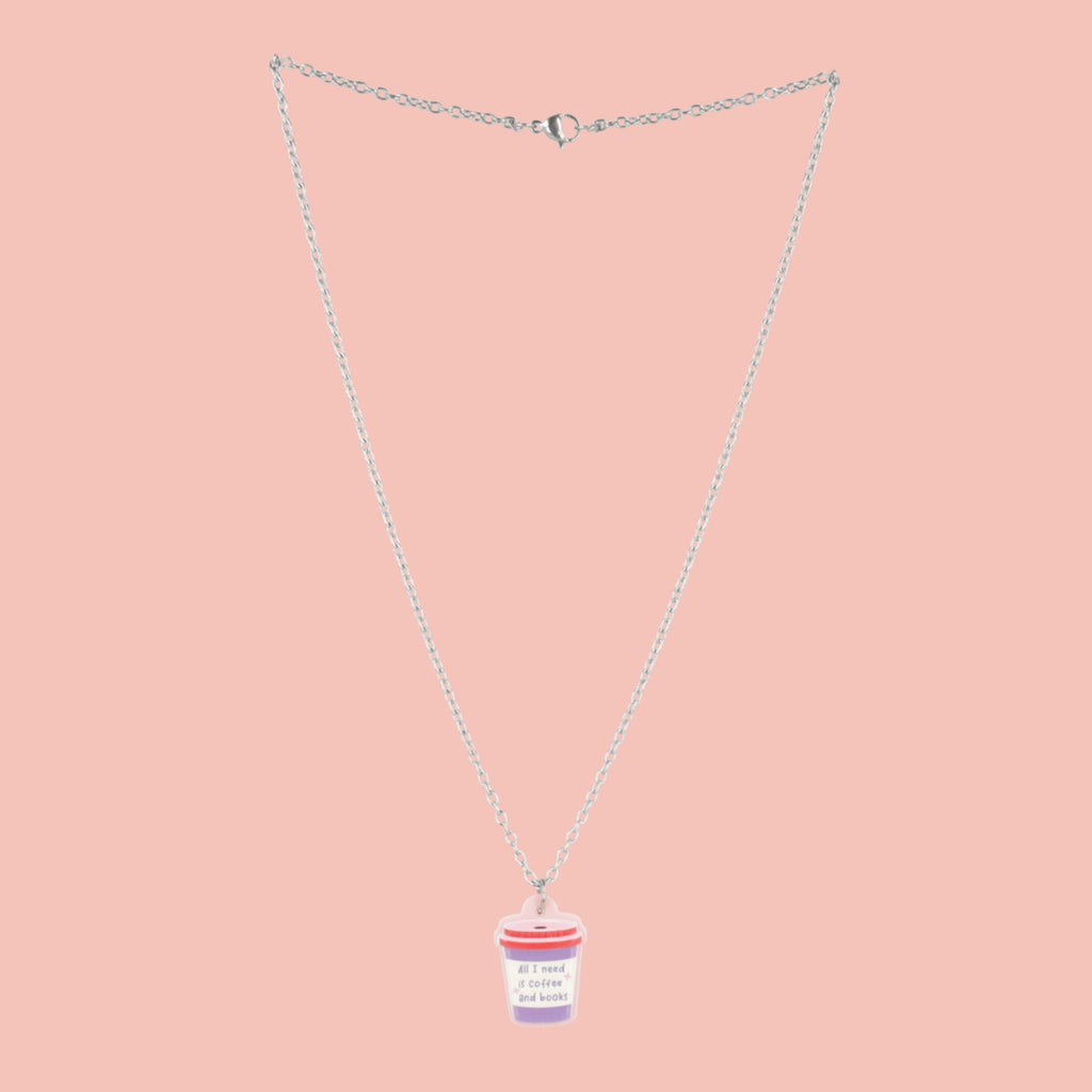 All I Need Is Coffee And Books Necklace