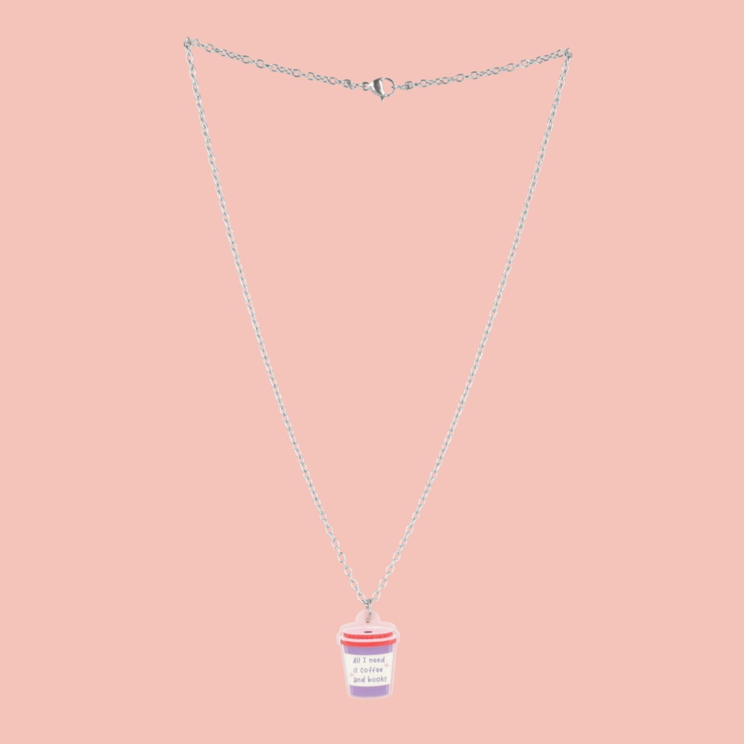 All I Need Is Coffee And Books Necklace