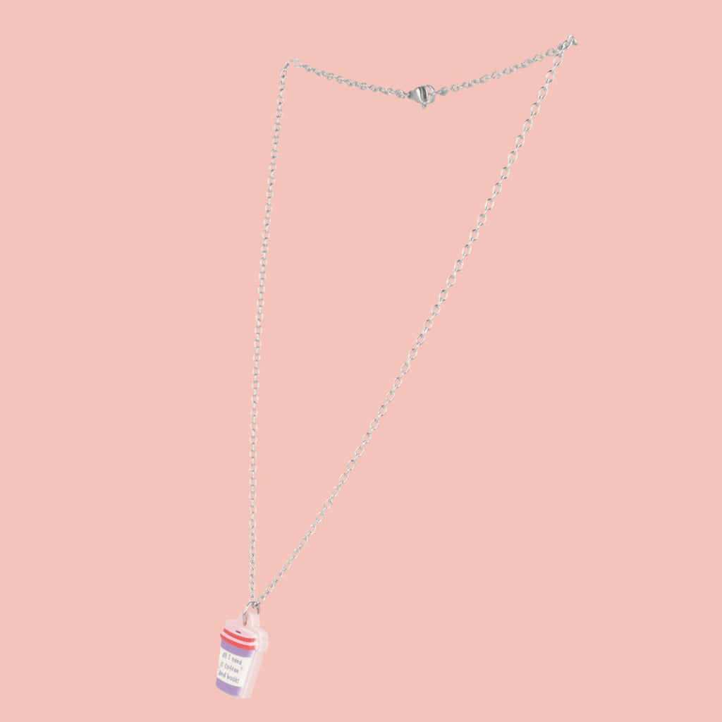 All I Need Is Coffee And Books Necklace