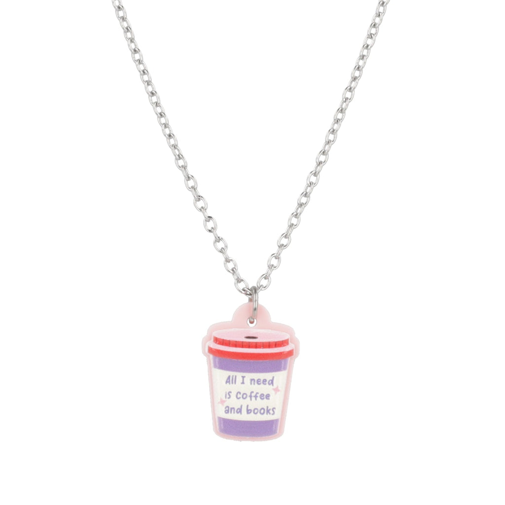 All I Need Is Coffee And Books Necklace