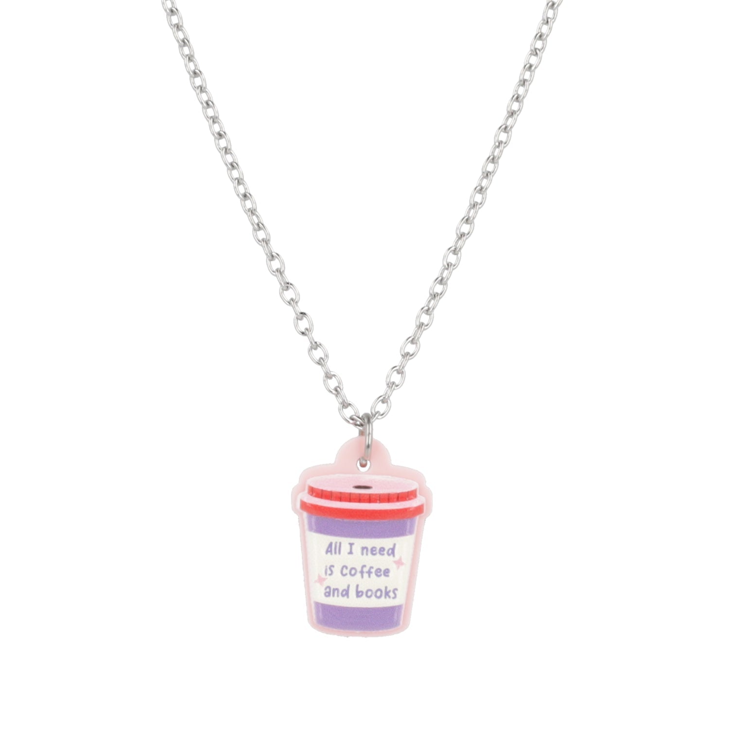 All I Need Is Coffee And Books Necklace