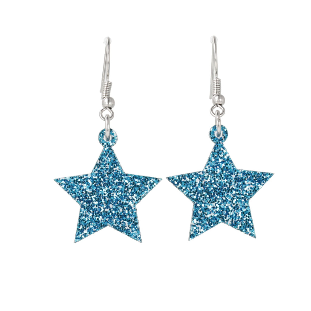 All That Glitters Blue Star Earrings