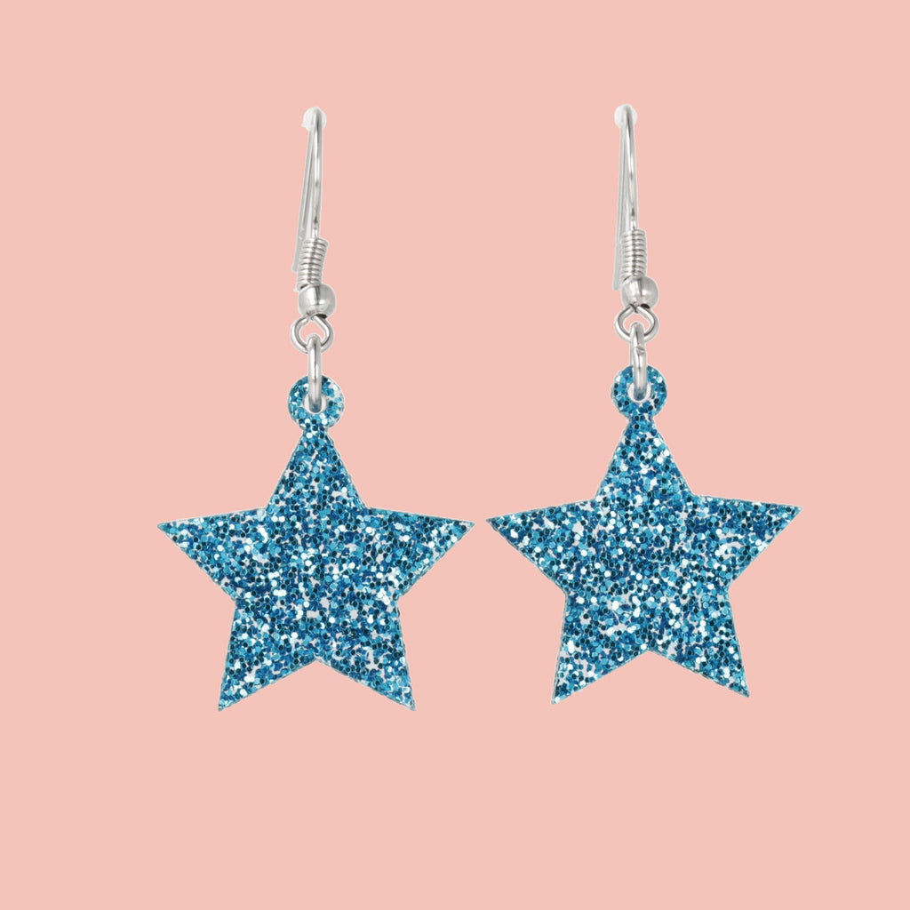 All That Glitters Blue Star Earrings