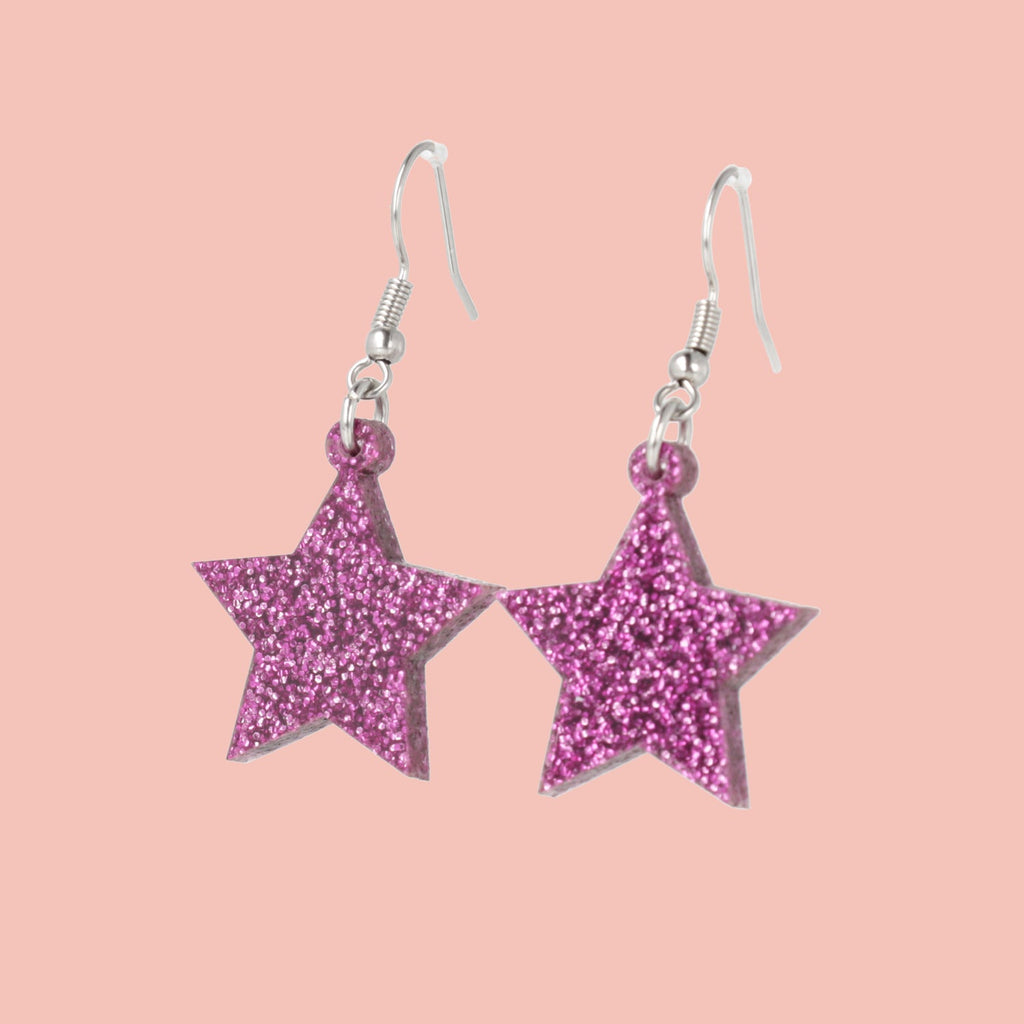 All That Glitters Purple Star Earrings