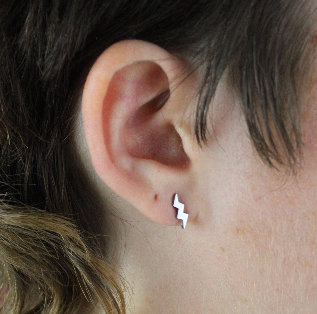 Amped Up Lightning Bolt Stud Earrings