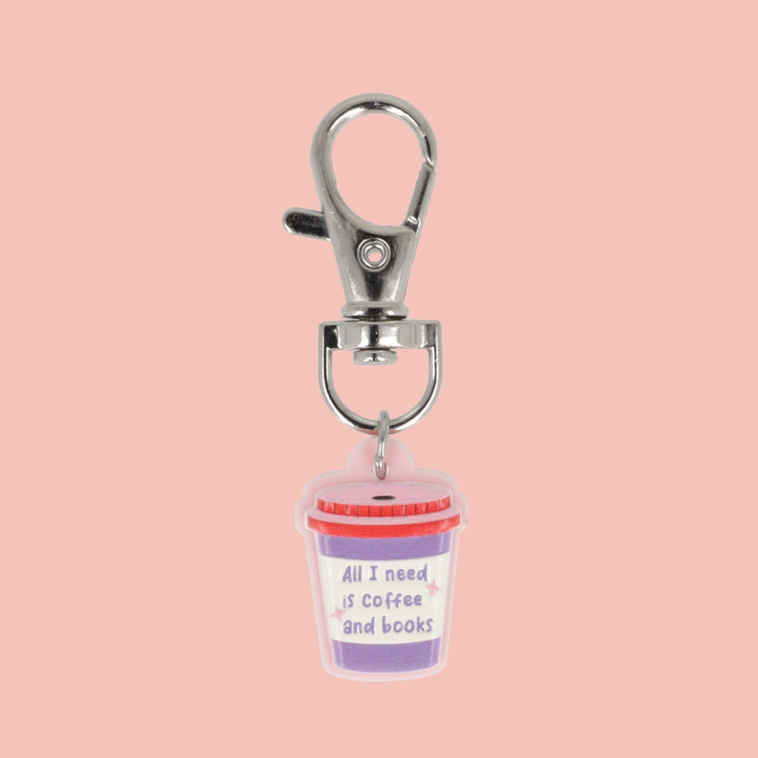 All I Need Is Coffee And Books Keyring/Bag Charm