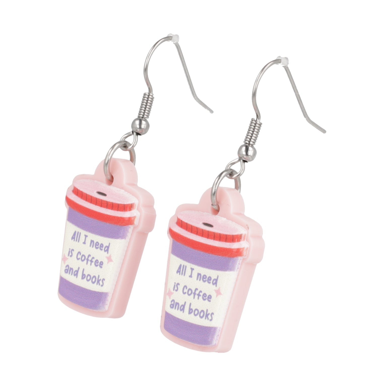 All I Need Is Coffee And Books Earrings